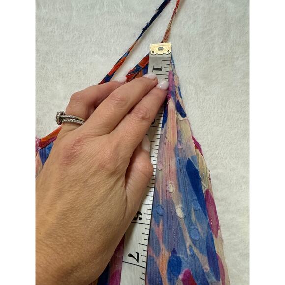 Misa Los Angeles Kalita Maxi Dress Size S Feathers of Corfu Chiffon Tiered Boho - Picture 8 of 14